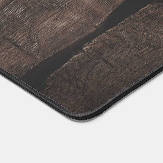 Rustikal dunkelbraunes, graues Holz Monogram Schreibtischunterlage (Ecke)