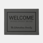 Rustikal dunkelgrau Herzlich Willkommen Zuhause Sü Fußmatte (Vorderseite)