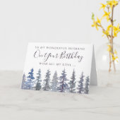 Rustikal Dusty Blue Forest Husband Geburtstag Karte (Gelbe Blume)