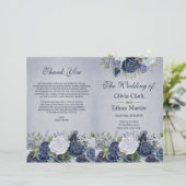 Rustikal Dusty Blue Watercolor Floral (Stehend Vorderseite)