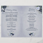 Rustikal Dusty Blue Watercolor Floral (Rückseite)