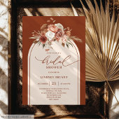 Rustikal Dusty Orange Pampas Grass Floral Bridal Einladung