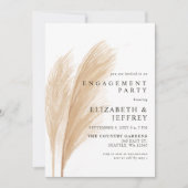 Rustikal Earthy Boho Pampas Engagement Party Einladung (Vorderseite)