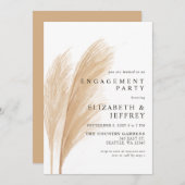 Rustikal Earthy Boho Pampas Engagement Party Einladung (Vorne/Hinten)