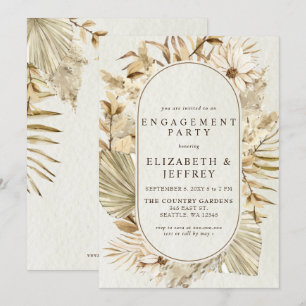 Rustikal Earthy Boho Pampas Engagement Party Einladung