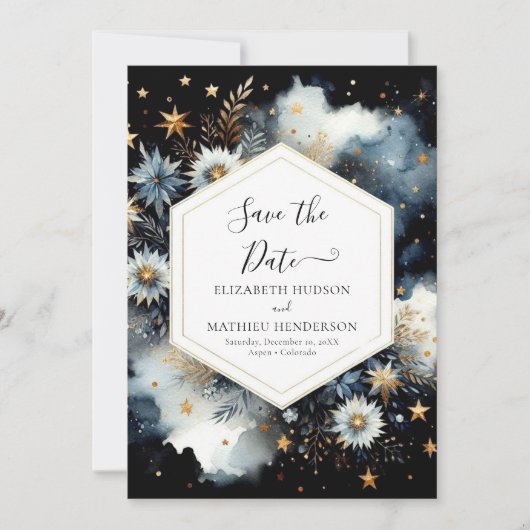 Rustikal-Editable Celestial Wedding Save The Date (Vorderseite)