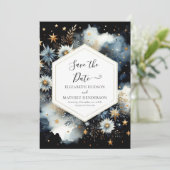 Rustikal-Editable Celestial Wedding Save The Date (Stehend Vorderseite)
