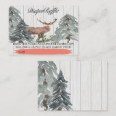 Rustikal ein Hirsch ist fast hier Windeln Raffle T Begleitkarte (Vorne/Hinten)