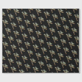 Rustikal Ein Monogramm grünes Blattwerk Eukalyptus Geschenkpapier (Flach)