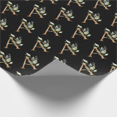 Rustikal Ein Monogramm grünes Blattwerk Eukalyptus Geschenkpapier (Ecke)