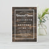 Rustikal Einfach Elegantes Barnholz Probe Abendess Einladung (Stehend Vorderseite)