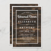 Rustikal Einfach Elegantes Barnholz Probe Abendess Einladung (Vorne/Hinten)