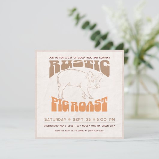 Rustikal Einladung (Stehend Vorderseite)