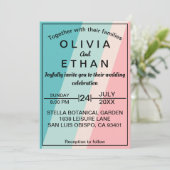 Rustikal elegant bunt stylish Wedding Einladung (Stehend Vorderseite)