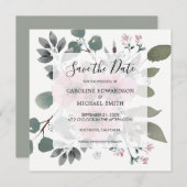 Rustikal, elegant, mit Blumen Save the Date Einladung (Vorne/Hinten)