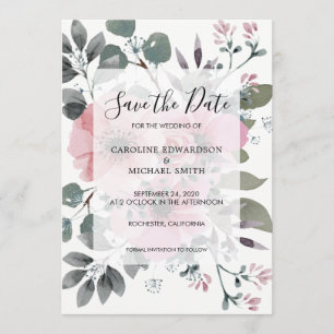 Rustikal, elegant, mit Blumen Save the Date Einladung