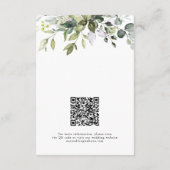 Rustikal Elegante Eukalyptusblätter QR-Code Hochze Begleitkarte (Rückseite)