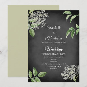 Rustikal elegante Floral-Hochzeit Einladung