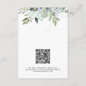 Rustikal Elegante Grüne QR-Code Hochzeitsdetails Begleitkarte (Rückseite)