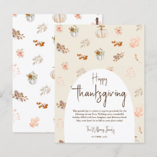 Rustikal elegante Herbst-Dankesgrüße Postkarte