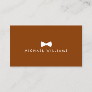 Rustikal Elegante Herren-Fliege-Logo auf Karamellb Visitenkarte