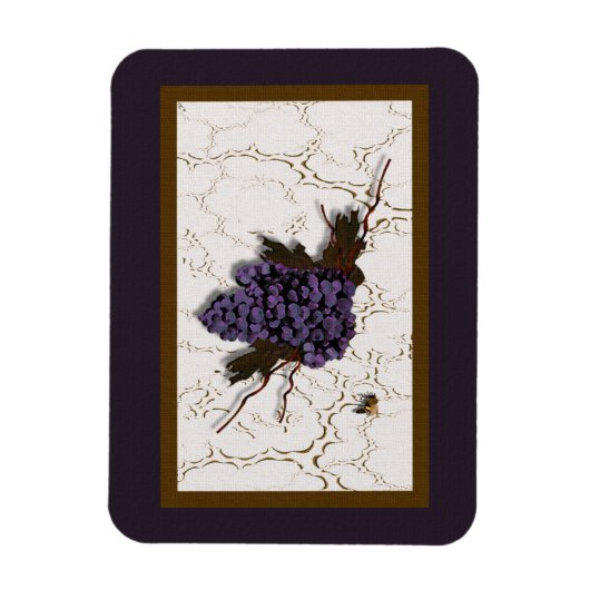 Rustikal Elegante Lila Trauben Magnet (Vertikal)