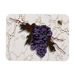 Rustikal Elegante Lila Trauben Magnet