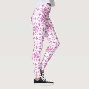 Rustikal elegante rosa und weiße Leggings