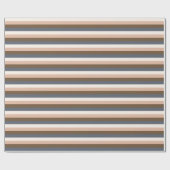 Rustikal Eleganter Horizontaler Streifen Rosa Brau Geschenkpapier (Flach)