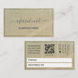 Rustikal Elegantes Beige Leinen Treuekarte