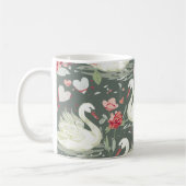 Rustikal Elegantes Schwan- und Herz-Elemente-Muste Kaffeetasse (Links)