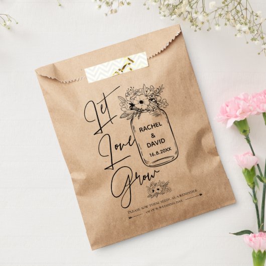 rustikal | Elegantes Skript | GELASSEN LIEBE WACHS Geschenktütchen (Versiegelt)