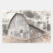 Rustikal erschüttert Graubraun Vintage Textur Geschenkpapier Set (Vorderseite 3)