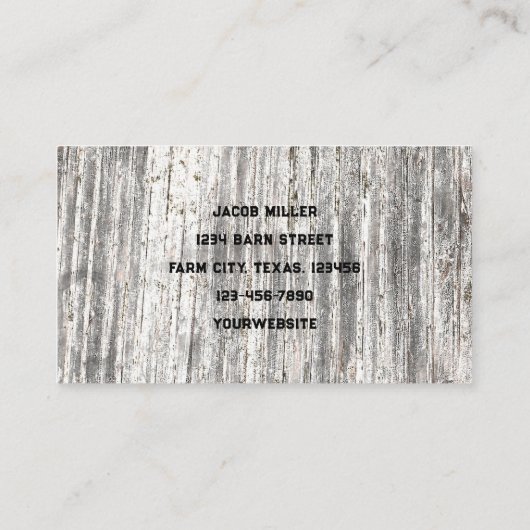 Rustikal erschüttert Graubraun Vintage Textur Visitenkarte (Rückseite)