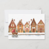 Rustikal, es nimmt Village Houses Winter Baby Dusc Dankeskarte (Rückseite)