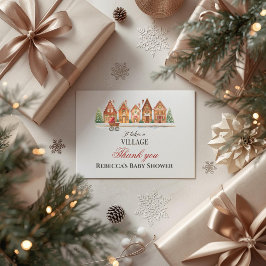 Rustikal, es nimmt Village Houses Winter Baby Dusc Dankeskarte
