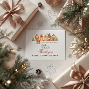Rustikal, es nimmt Village Houses Winter Baby Dusc Dankeskarte