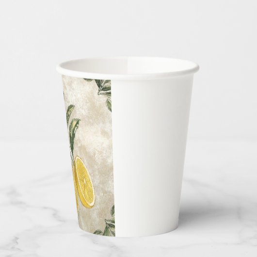 Rustikal Etched Vintag Lemons Pappbecher (Links)