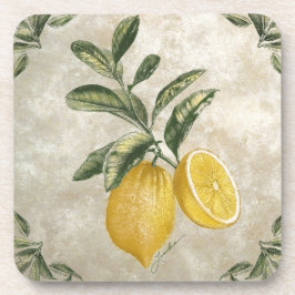 Rustikal Etched Vintag Lemons Untersetzer