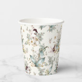 Rustikal, etwas sonnig ist ein floraler Girl-Cotat Pappbecher (Rückseite)