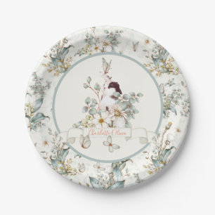 Rustikal, etwas sonnig ist ein floraler Girl-Cotat Pappteller