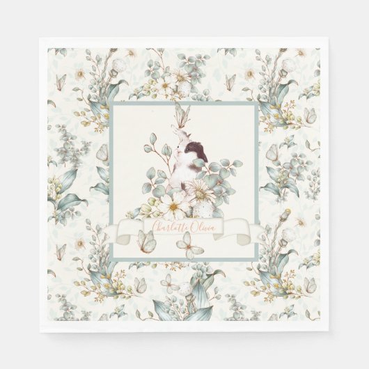 Rustikal, etwas sonnig ist ein floraler Girl-Cotat Serviette (Vorderseite)