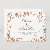 Rustikal Falling Leaf Pampas Floating Vielen Dank Postkarte (Vorne/Hinten)