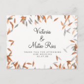 Rustikal Falling Leaf Pampas Floating Vielen Dank Postkarte (Vorderseite)