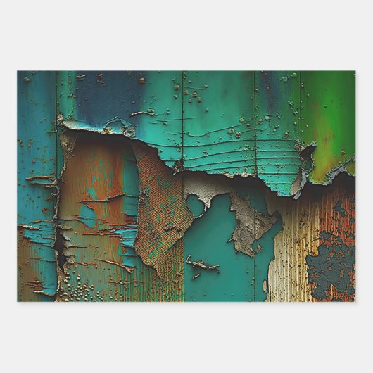 rustikal, farbenfroh, Peeling paint, Geschenkpapier Set (Vorderseite 2)