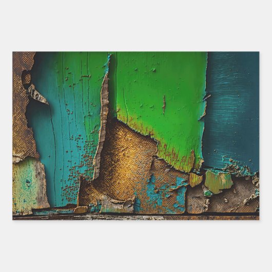rustikal, farbenfroh, Peeling paint, Geschenkpapier Set (Vorderseite)