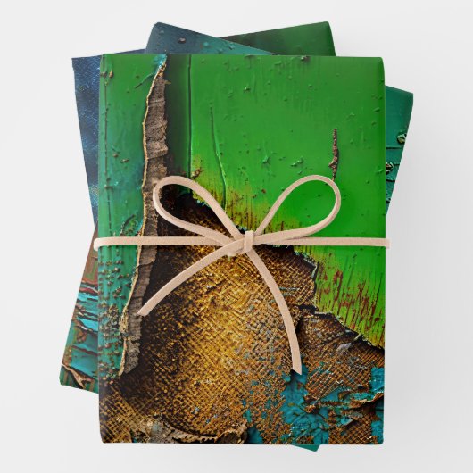rustikal, farbenfroh, Peeling paint, Geschenkpapier Set (Beispiel)