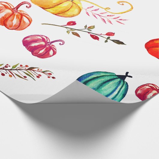 Rustikal-farbiger Squash Zeichnend Wrapping Paper Geschenkpapier (Ecke)