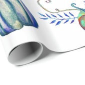 Rustikal-farbiger Squash Zeichnend Wrapping Paper Geschenkpapier (Rolleneckpunkt)