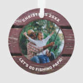 Rustikal Fischen Opa Foto Ornament (Rückseite)